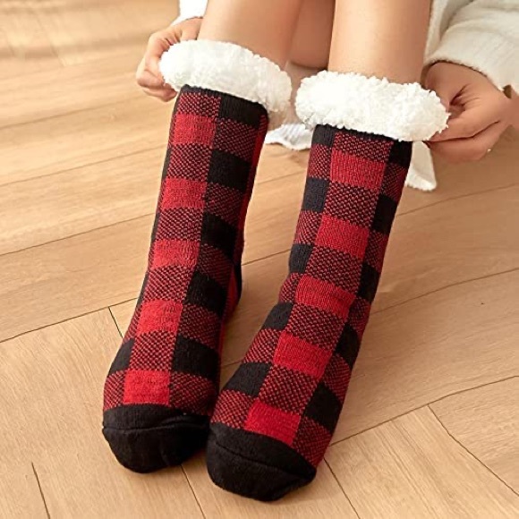 Buffalo Plaid Slipper Socks - Picture 2 of 5